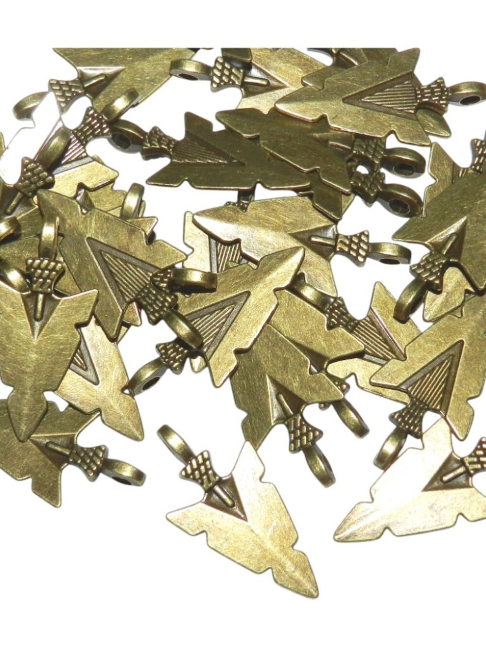Antiqued Bronze 31mm Arrowhead Metal Focal Pendant 10pc ML918